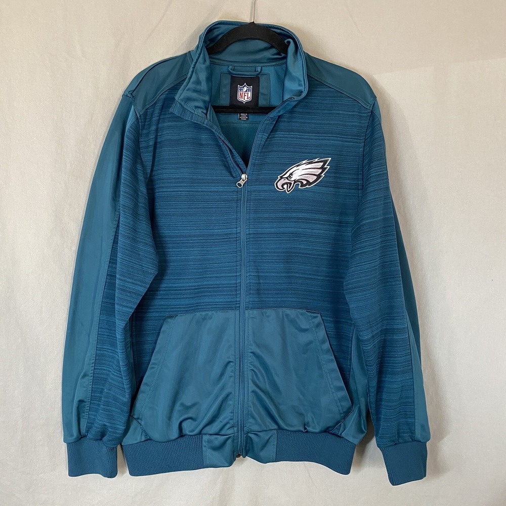 NFL Philadelphia‎ Eagles Mens Large Long Sleeved Zip Up Jacket Football